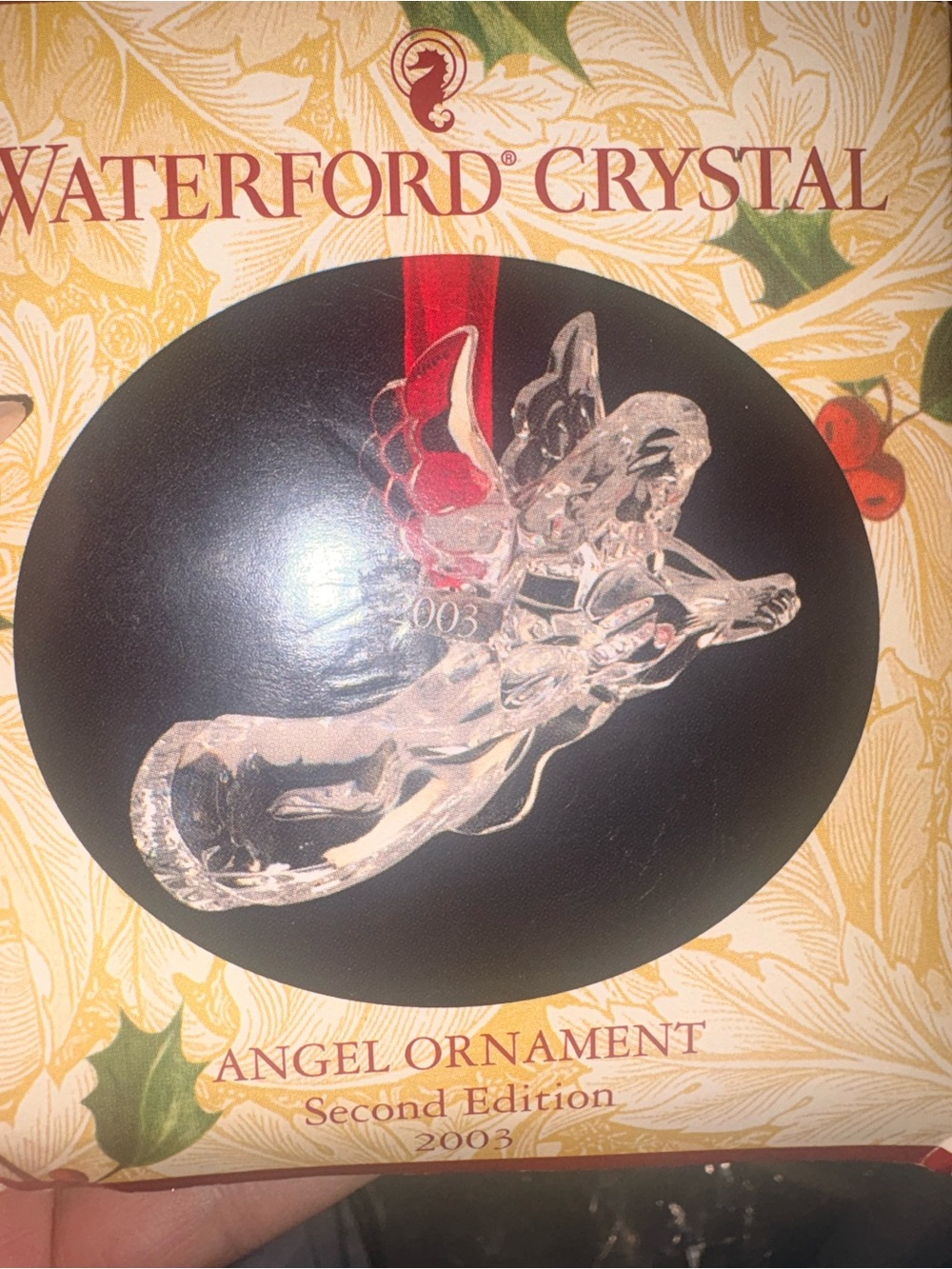 Waterford Crystal VTG angel ornament Christmas third edition 2003 RARE in box